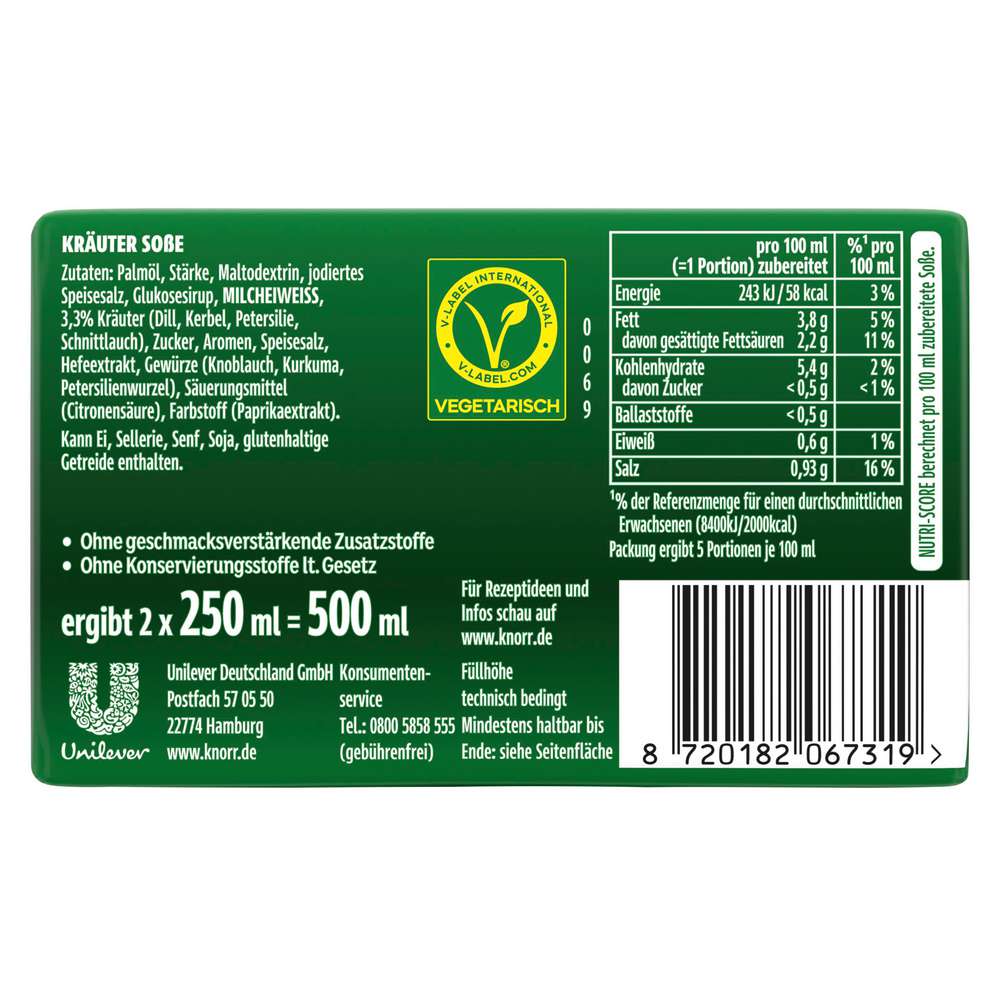 Produktabbildung Knorr Fixprodukt Kräutersoße, 2er