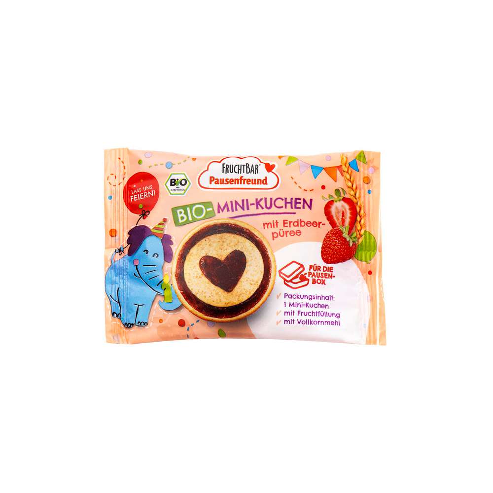 Produktabbildung Fruchtbar Bio Mini-Kuchen, mit Erdbeerpüree