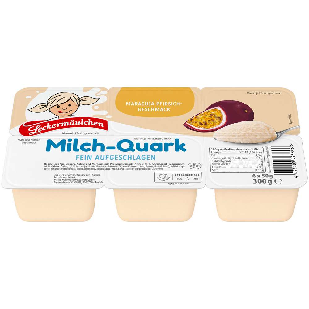 Produktabbildung Leckermäulchen Milch-Quark Minis, Maracuja-Pfirsich