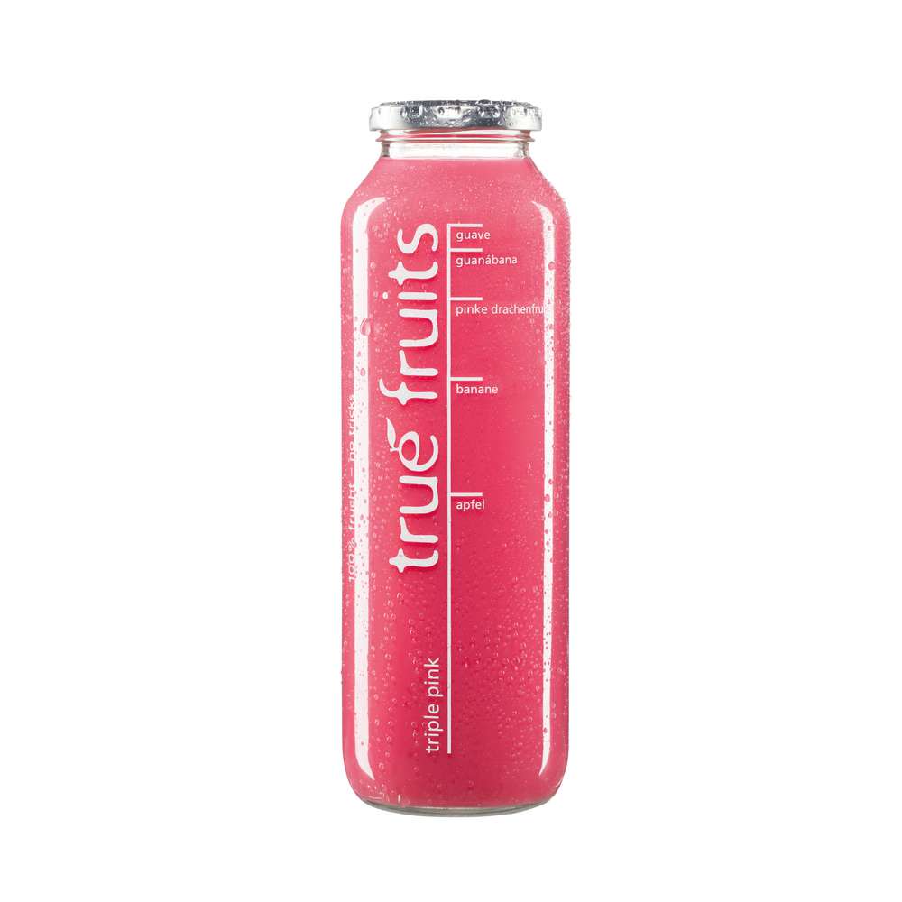 Produktabbildung True Fruits Triple Pink Smoothie pinker Drachenfrucht Guanábana
