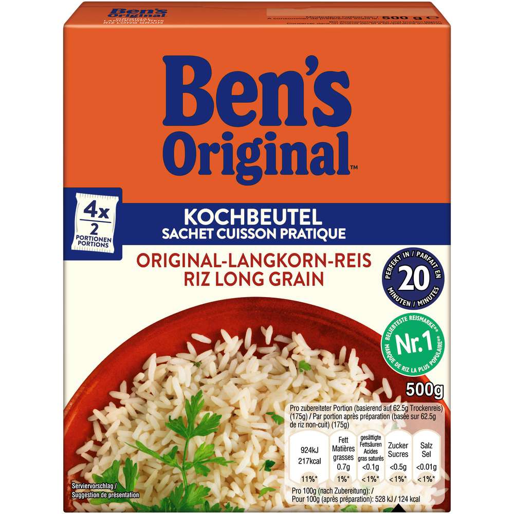 Produktabbildung BEN'S ORIGINAL Langkorn-Reis Kochbeutel