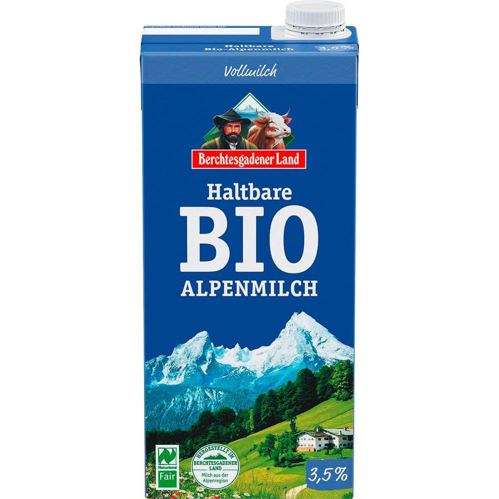 Produktabbildung Berchtesgadener Land Bio H-Alpenmilch, 3,5% Fett