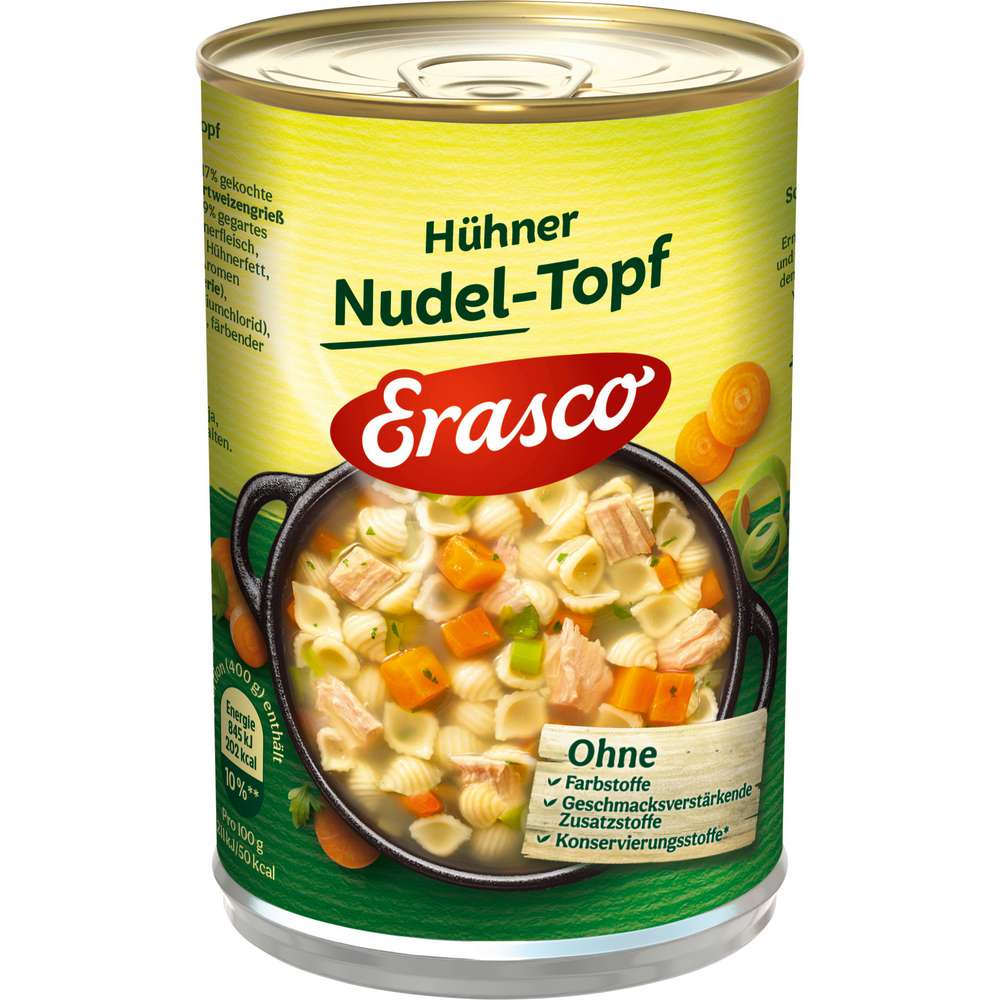 Produktabbildung Erasco Hühner-Nudeltopf mit natürlicher Hühnerbrühe