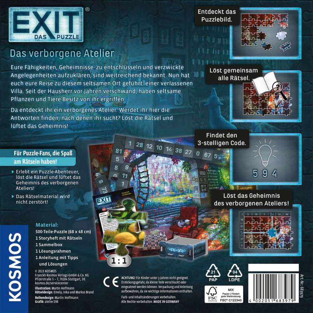 Produktabbildung Kosmos EXIT -  Puzzle Das verborgene Atelier