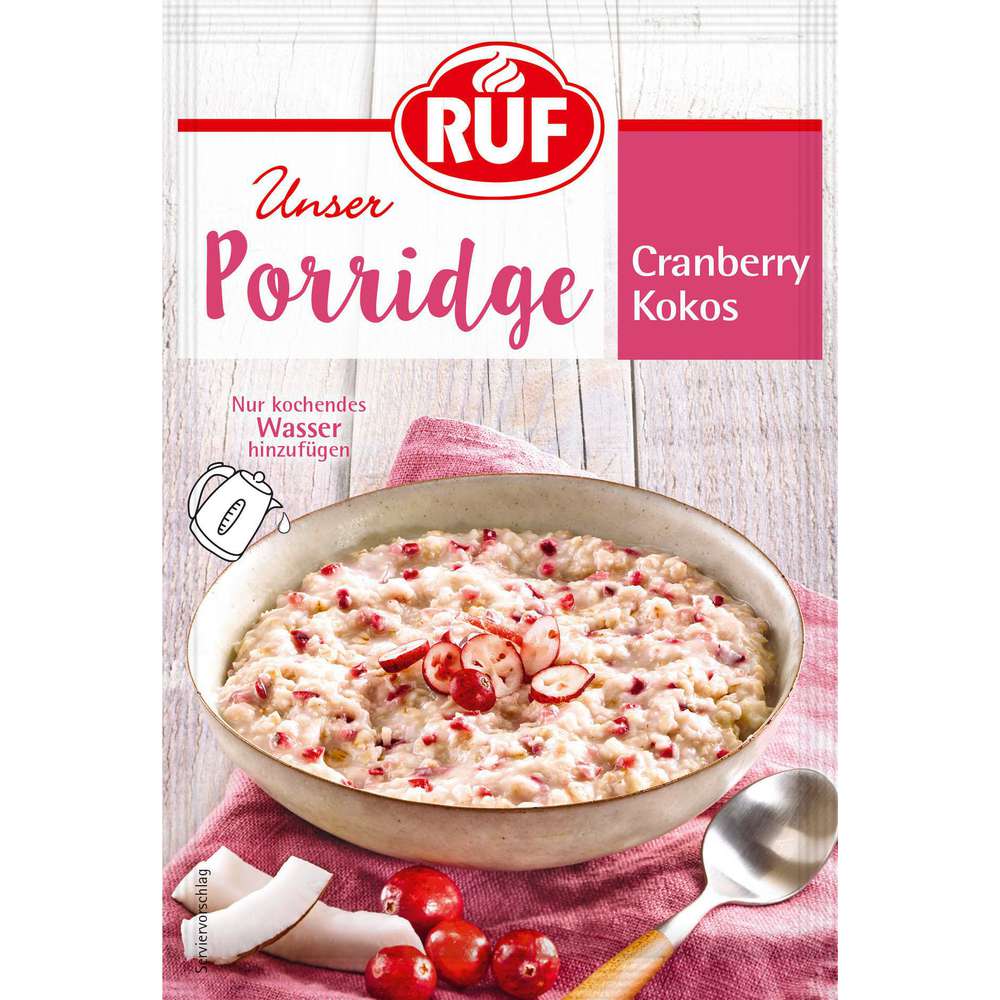 Produktabbildung RUF Porridge, Cranberry-Kokos