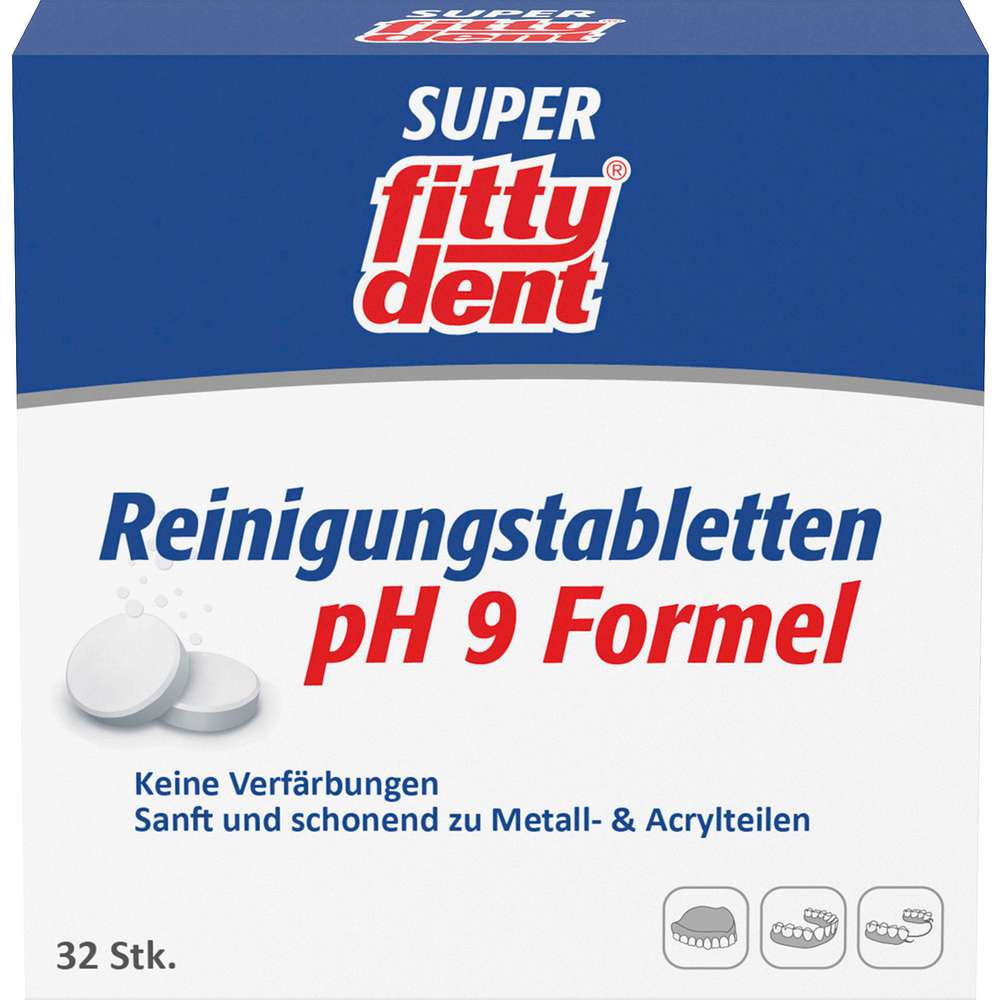 Produktabbildung Fittydent Zahnersatz-Reinigungstabs, super