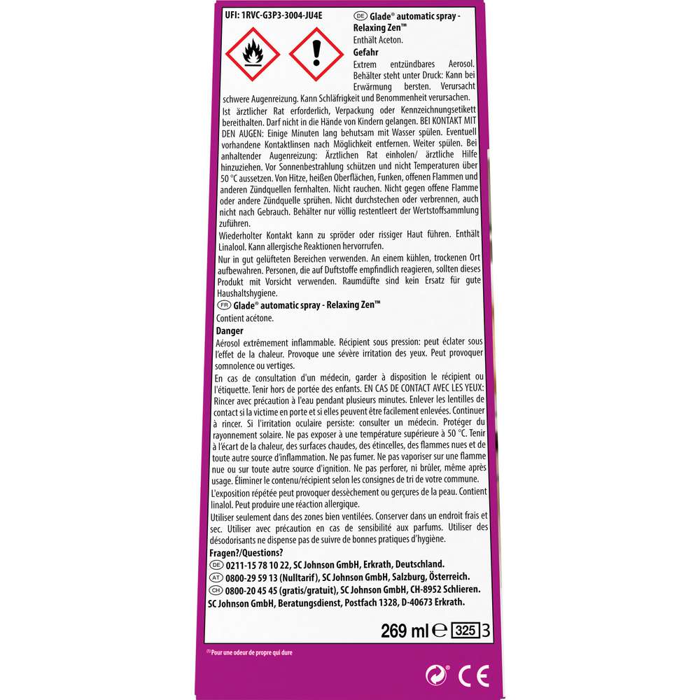 Produktabbildung Glade Lufterfrischer Automatic Spray, Relaxing Zen