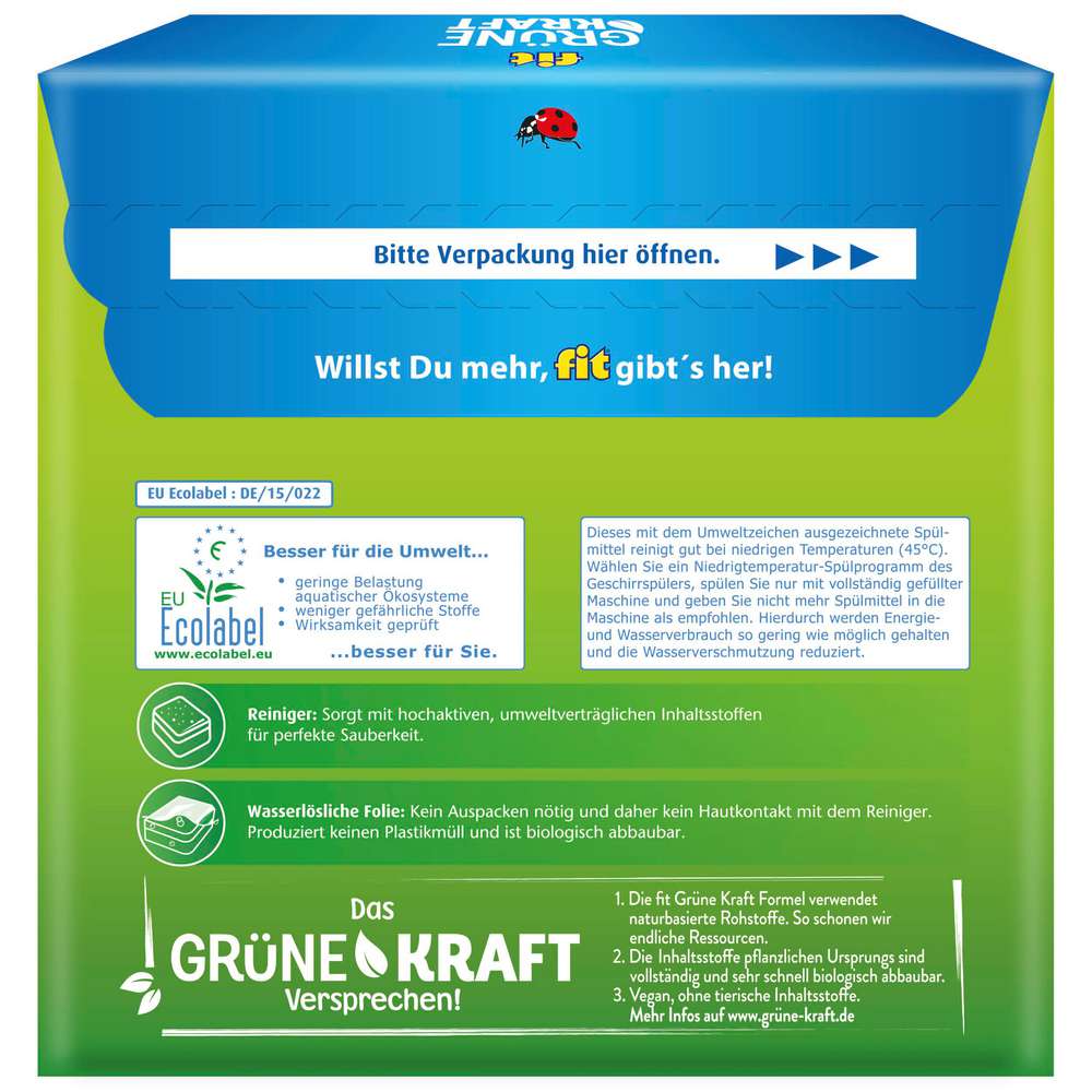 Produktabbildung Fit Geschirrspül-Tabs Grüne Kraft, Classic