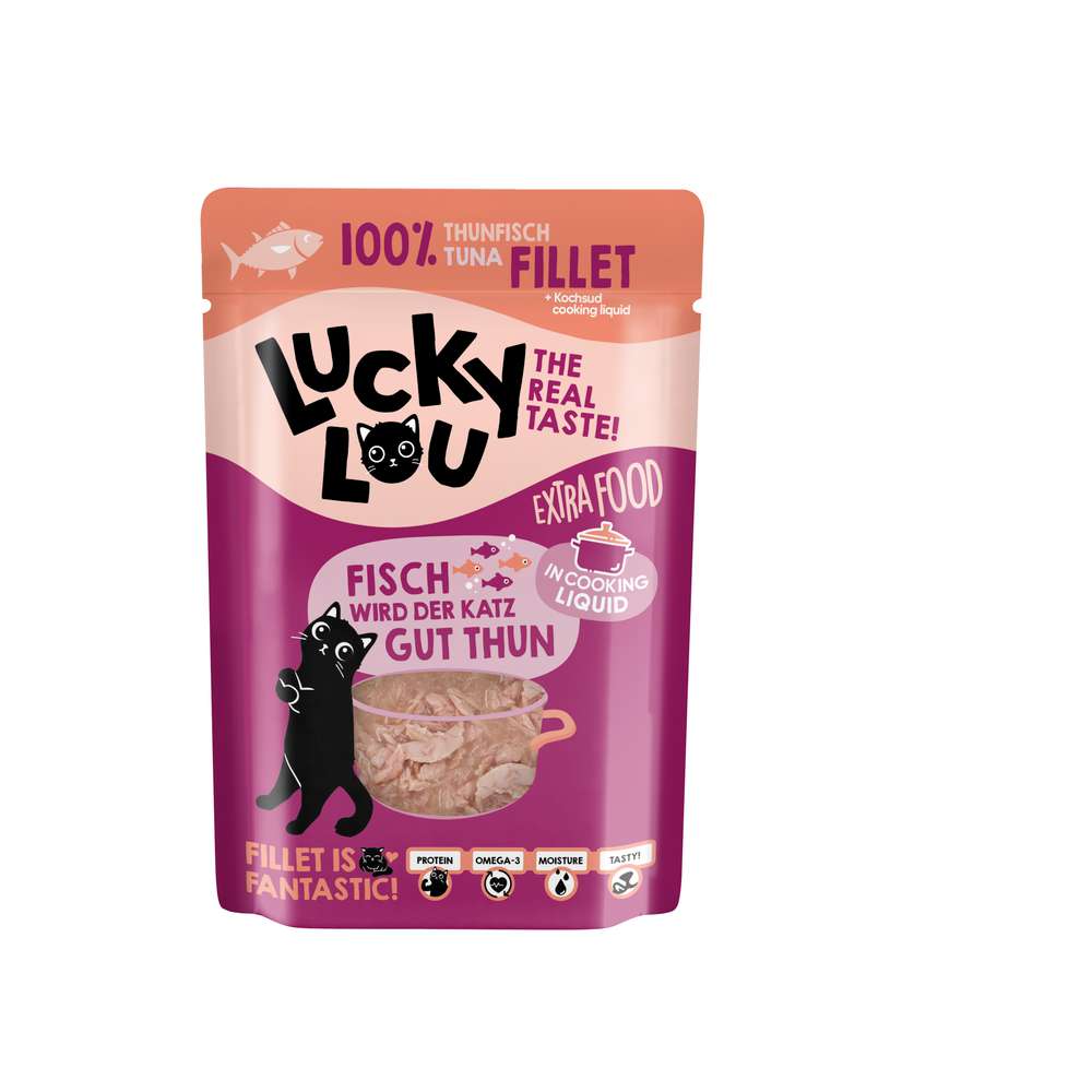 Produktabbildung Lucky Lou Katzen-Nassfutter, Thunfisch/Sauce