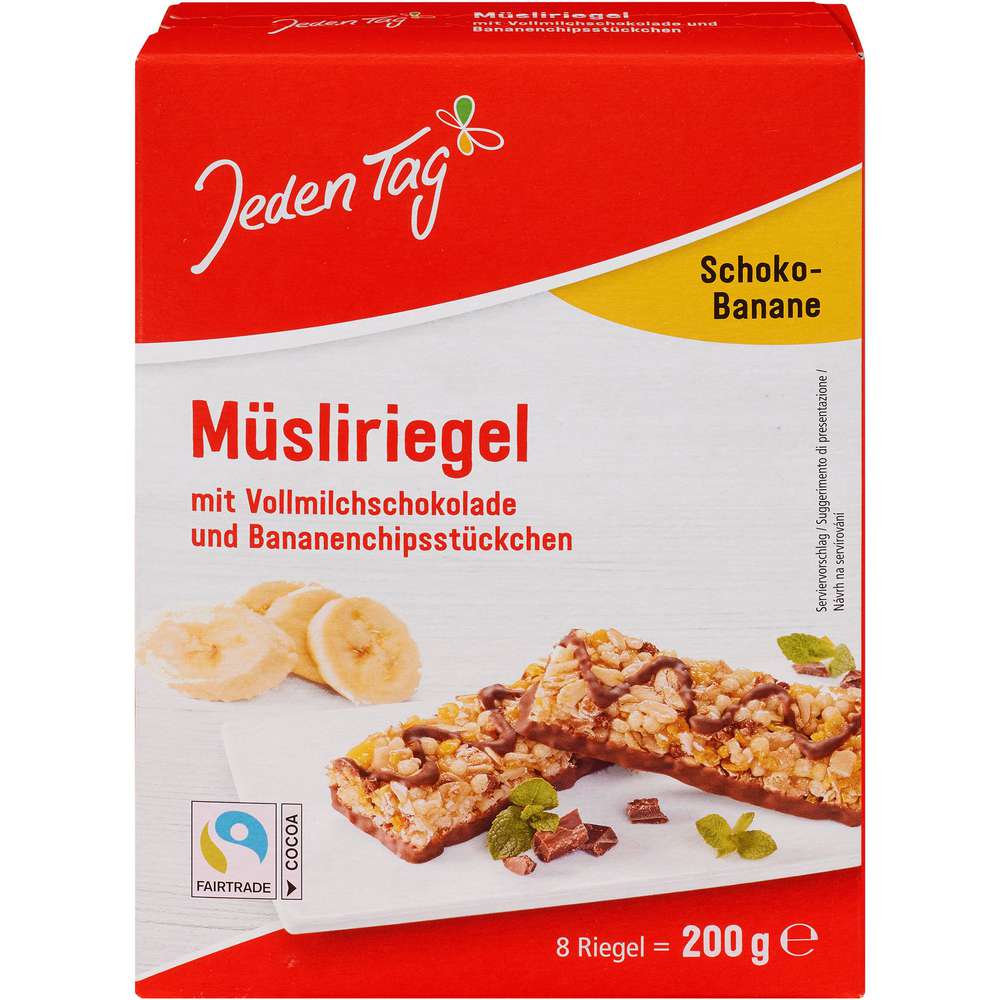 Produktabbildung Jeden Tag Müsliriegel, Schoko-Banane