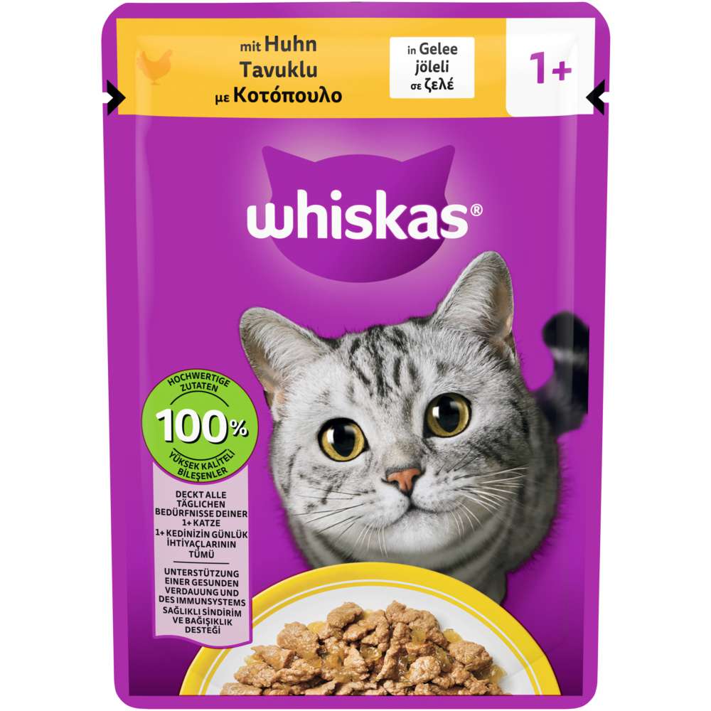 Produktabbildung Whiskas Katzen-Nassfutter, Huhn/Gelee