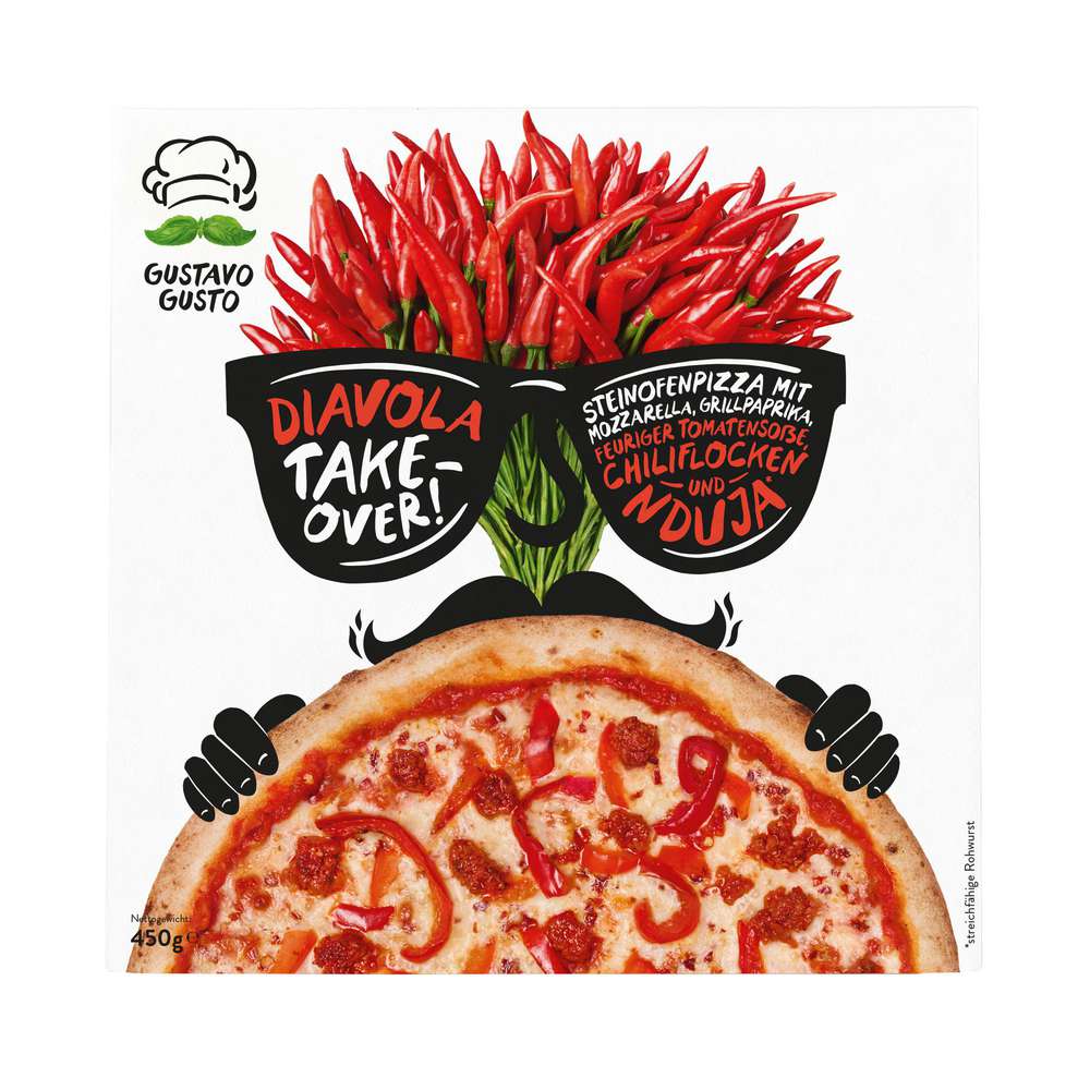 Produktabbildung Gustavo Gusto Pizza Diavola Take-Over