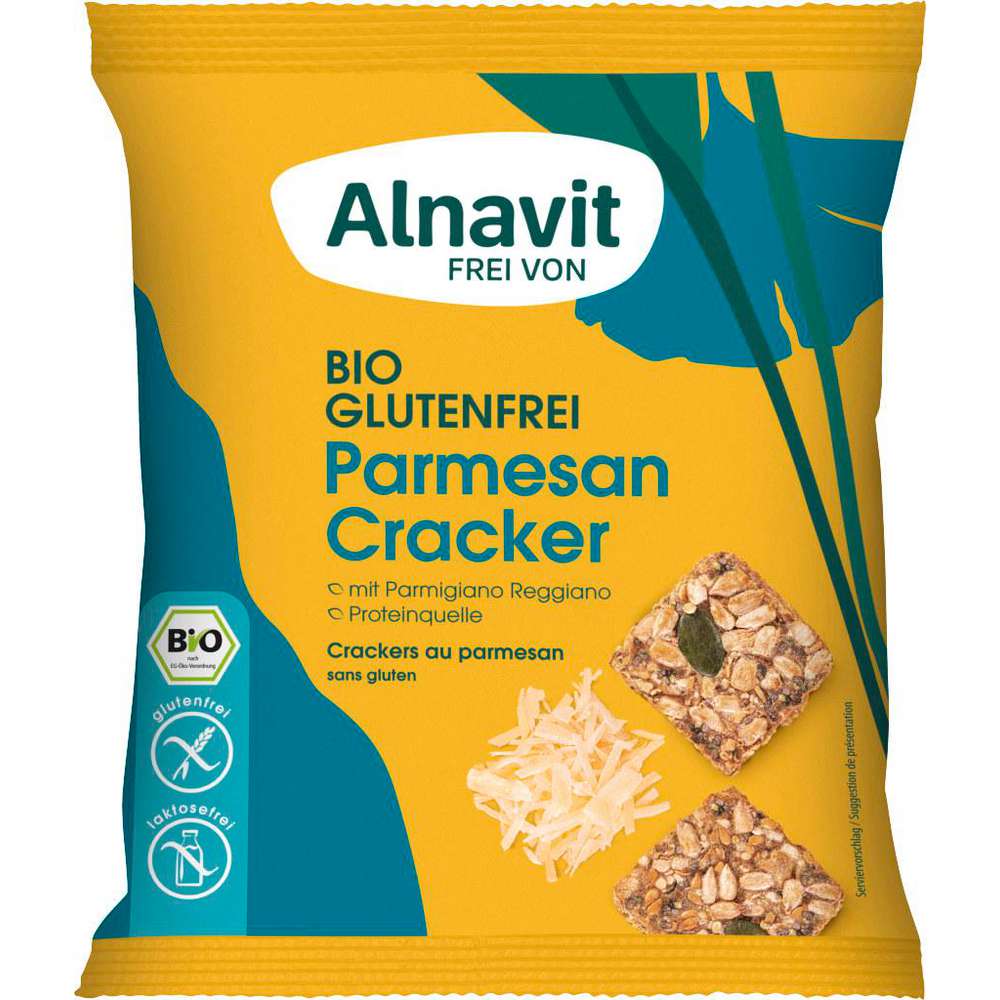 Produktabbildung Alnavit Bio Parmesan Cracker glutenfrei