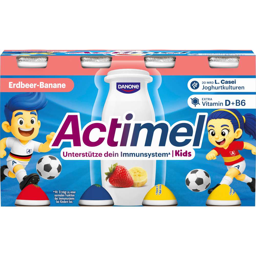 Produktabbildung Danone Actimel Kids Trinkjoghurt, Erdbeer Banane