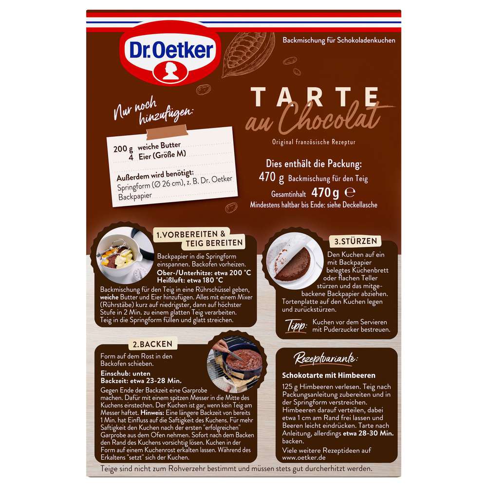 Produktabbildung Dr. Oetker Backmischung Tarte au Chocolat