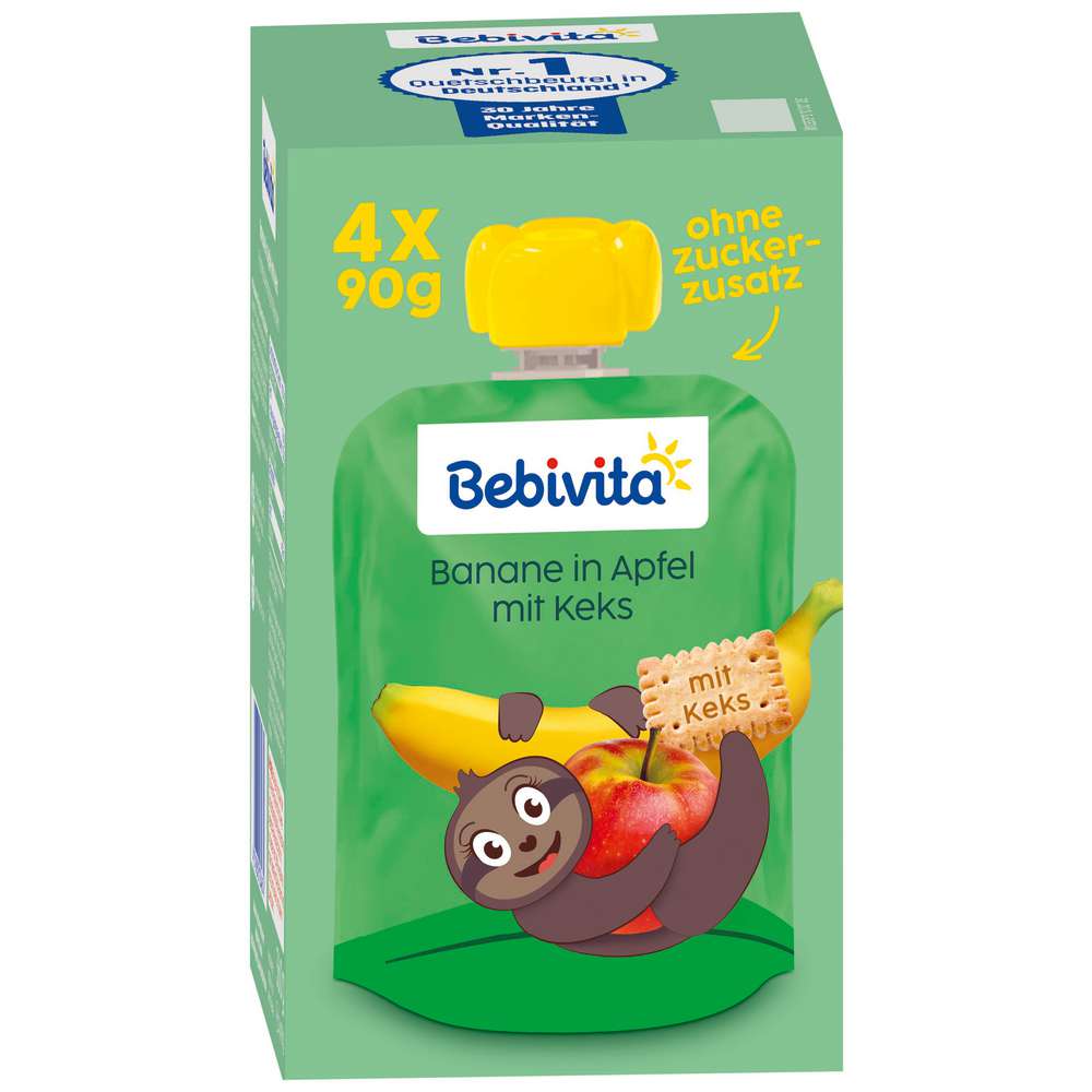Produktabbildung Bebivita Quetschie, Banane/Apfel/Keks