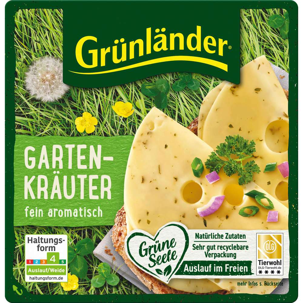 Produktabbildung Grünländer Käsescheiben Gartenkräuter 