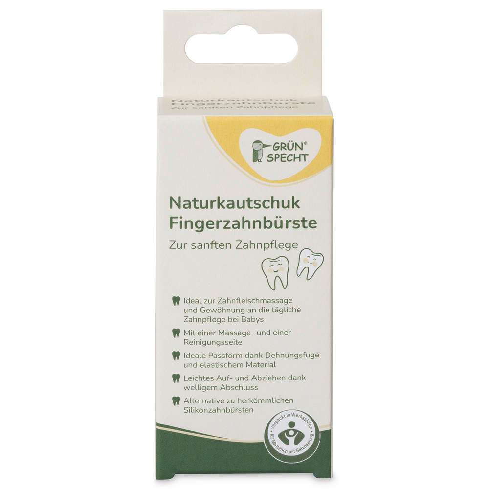 Produktabbildung Grünspecht Fingerzahnbürste Naturkautschuk