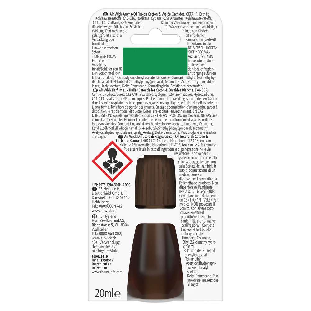 Produktabbildung Air Wick Aroma-Öl Flakon Nachfüller, Cotton & Weiche Orchidee