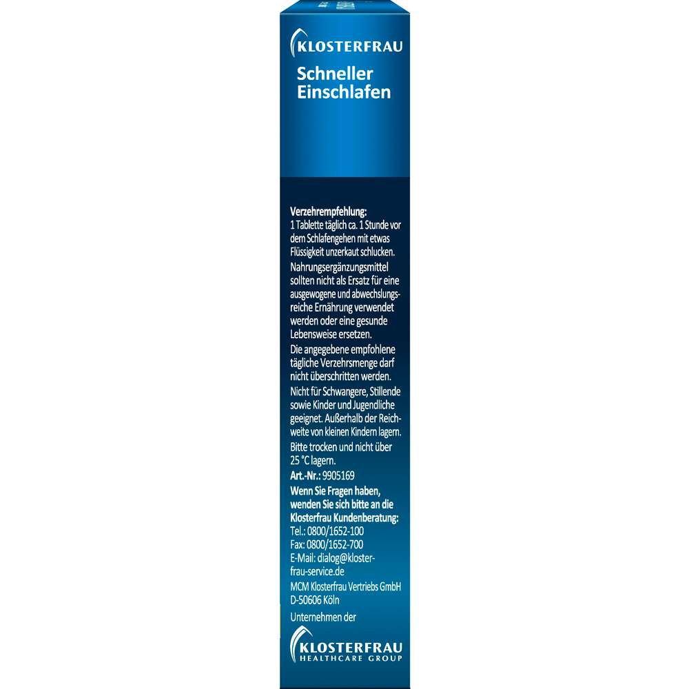 Produktabbildung Klosterfrau Schneller Einschlafen Melatonin