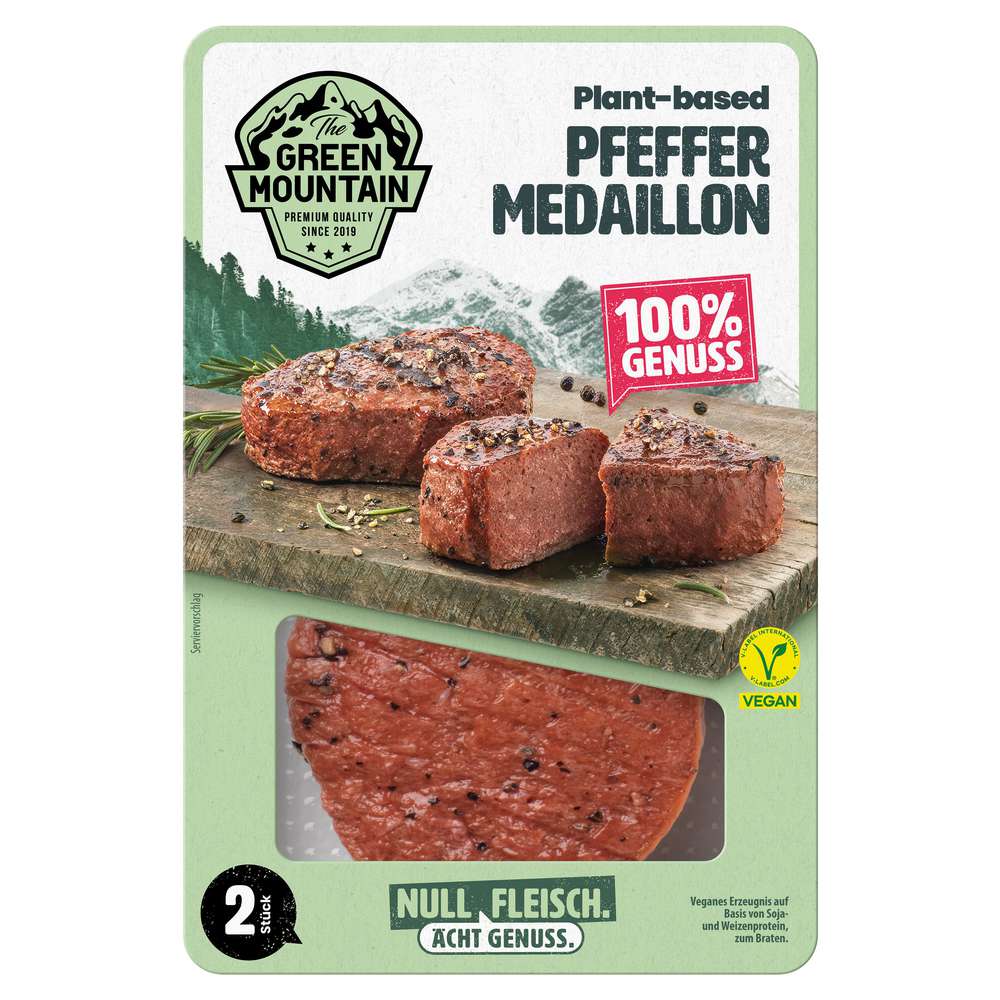 Produktabbildung The Green Mountain Pfeffer-Medaillons Plant-Based, vegan