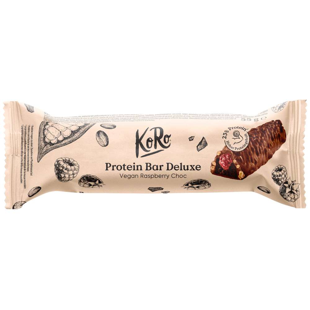 Produktabbildung KoRo Protein-Riegel Bar Deluxe, Vegan Raspberry Choc