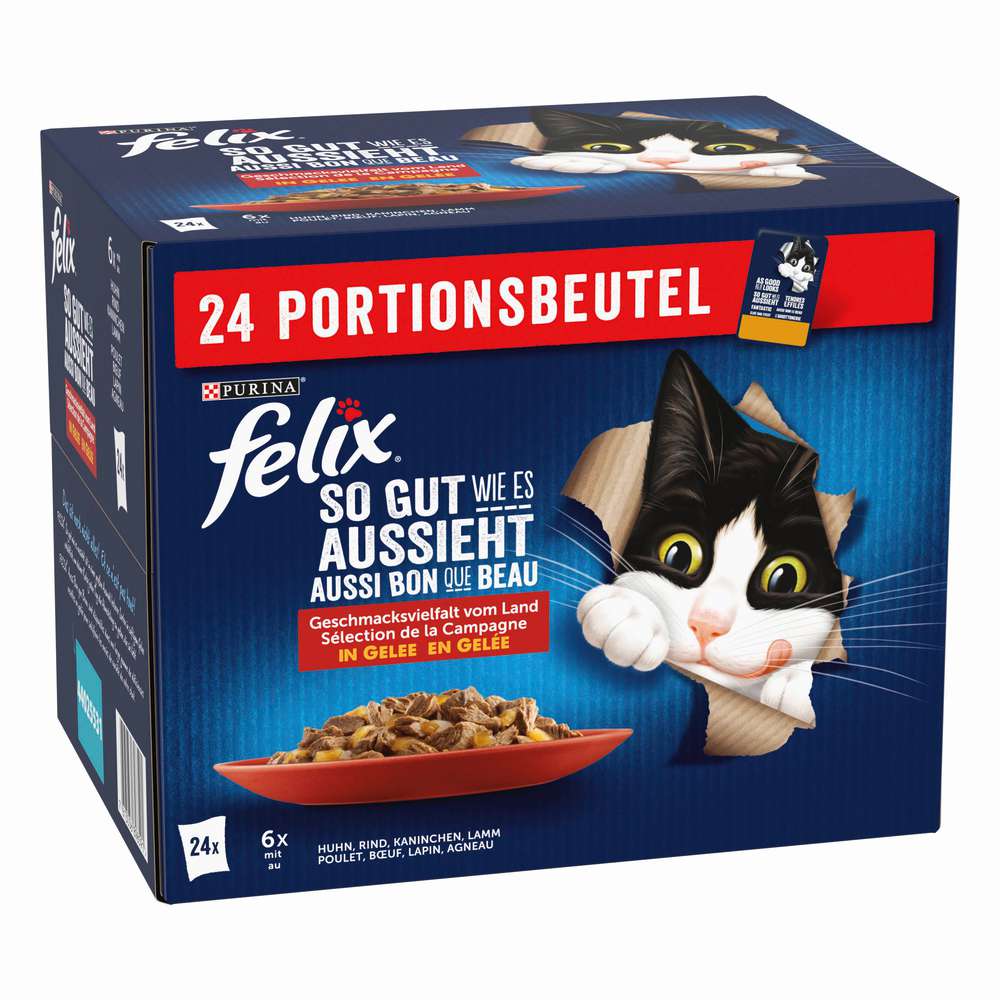 Produktabbildung Purina Katzen-Nassfutter Felix, So gut wie es aussieht, Fleischvielfalt in Gelee
