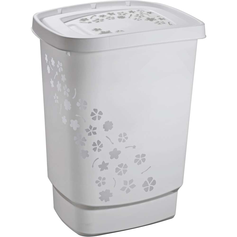 Produktabbildung Rotho Wäschesammler Flowers, 55l, Cool grey