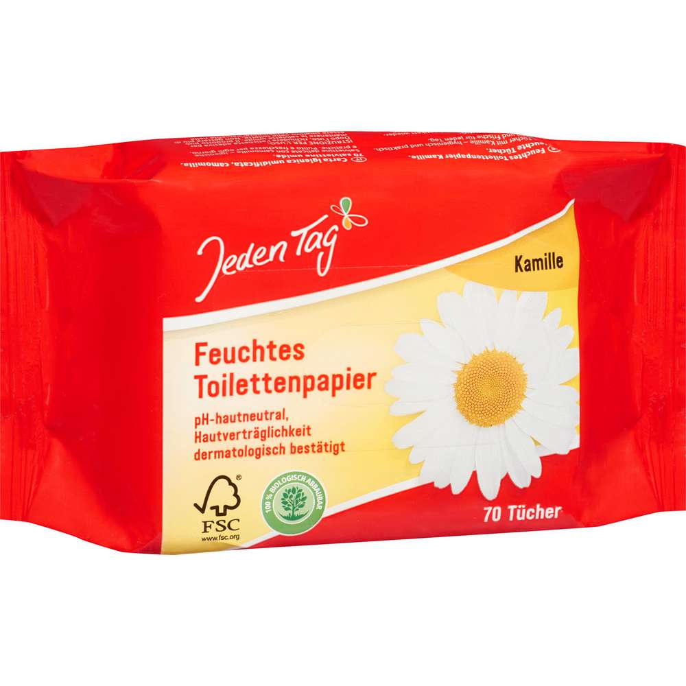 Produktabbildung Jeden Tag Feuchtes Toilettenpapier, Kamille