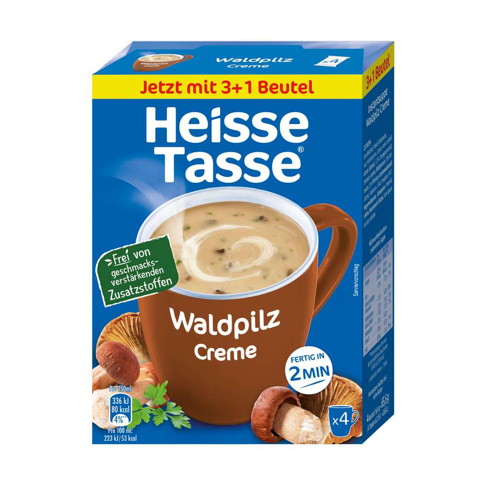 Produktabbildung Heisse Tasse Tassensuppe Waldpilz-Creme, 4er