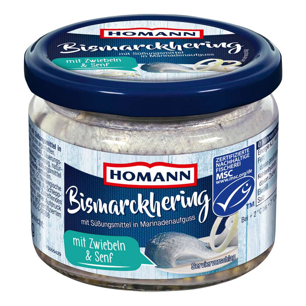 Produktabbildung Homann MSC Bismarckhering mit Zwiebeln & Senf