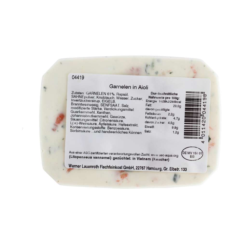 Produktabbildung Werner Lauenroth Riesengarnelen in Aioli 