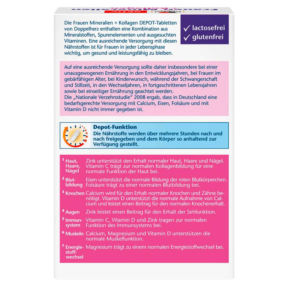 Produktabbildung Doppelherz Frauen Mineralien + Kollagen Tabletten