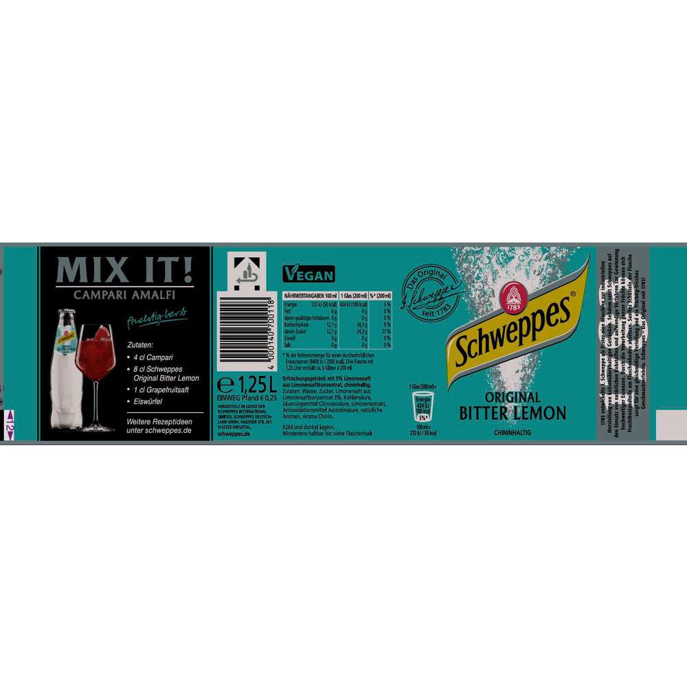 Produktabbildung Schweppes Bitter Lemon