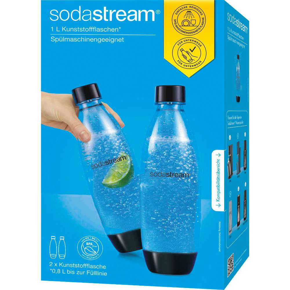 Produktabbildung Sodastream Kunststoff-Flasche, Duopack, 1l, spülmaschinenfest