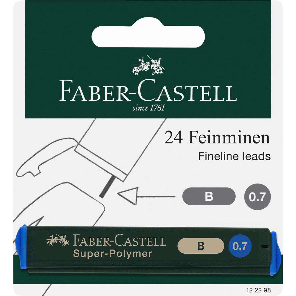 Produktabbildung Faber-Castell Bleistift Feinminen, B, 0,7 mm, 2x12 Stück