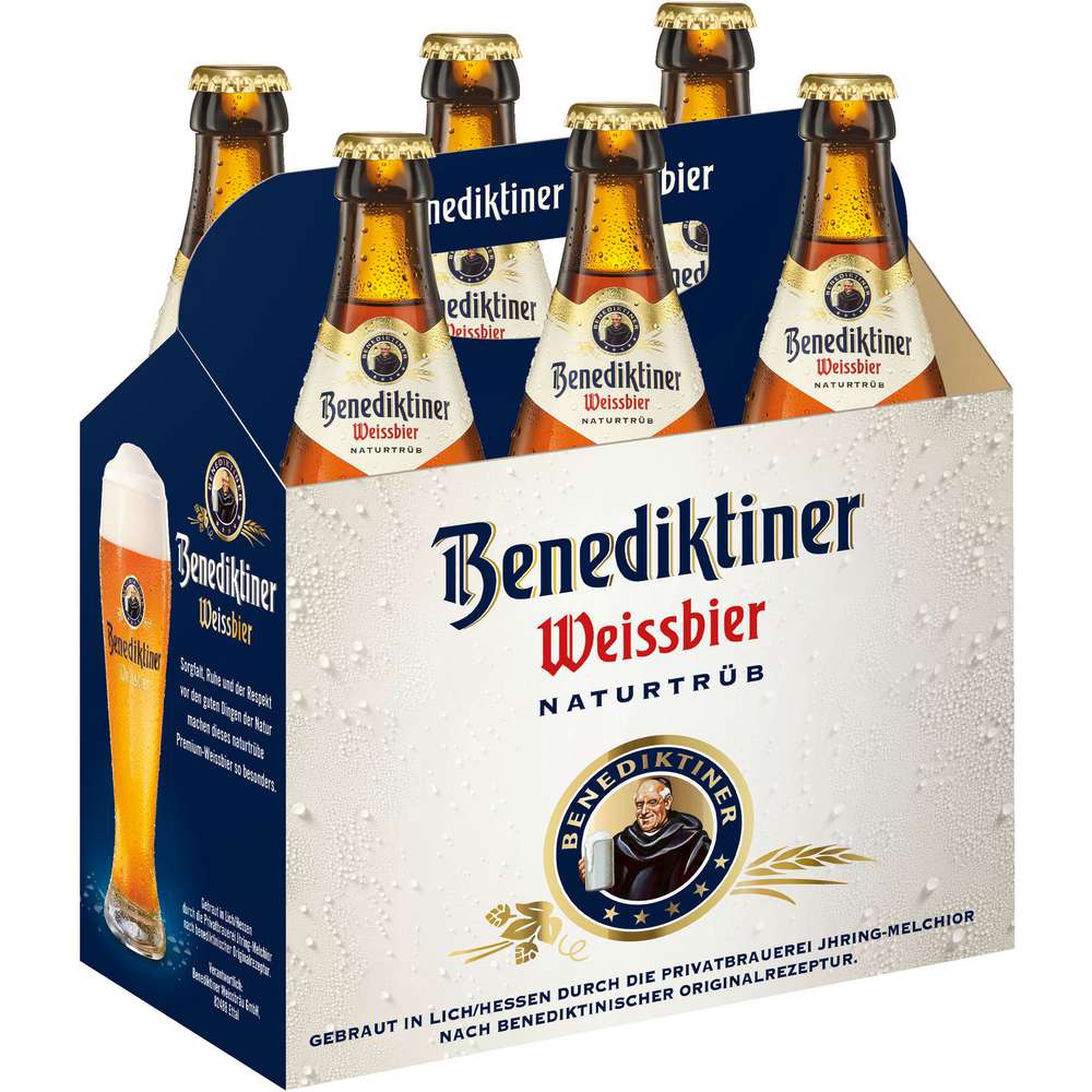 Produktabbildung Benediktiner Weißbier, trüb 5,4% (6x 0,500 Liter)