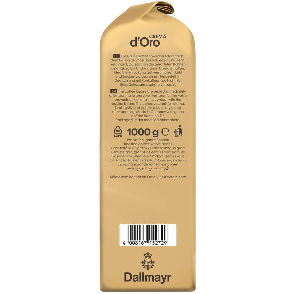 Produktabbildung Dallmayr Kaffee Crema d'Oro Original, ganze Bohne