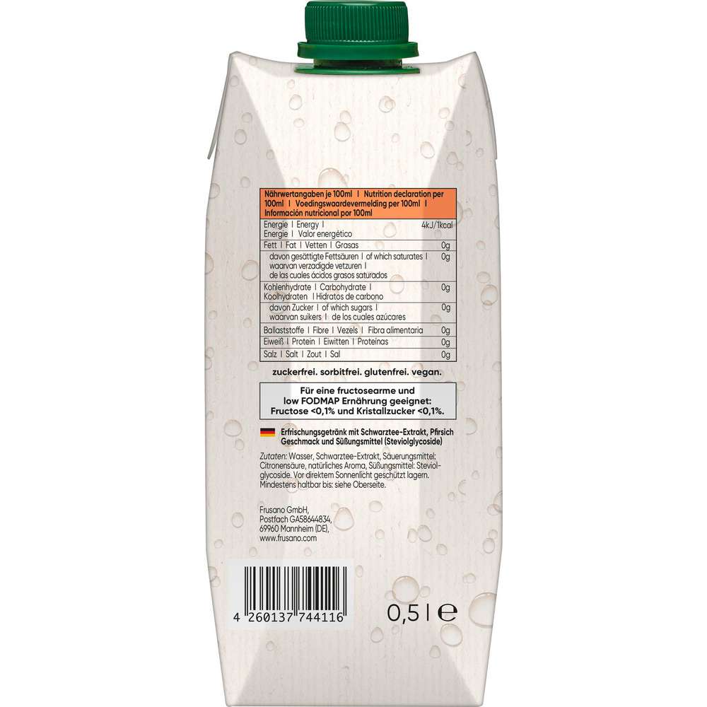 Produktabbildung Frusano Stevia-Eistee Pfirsich