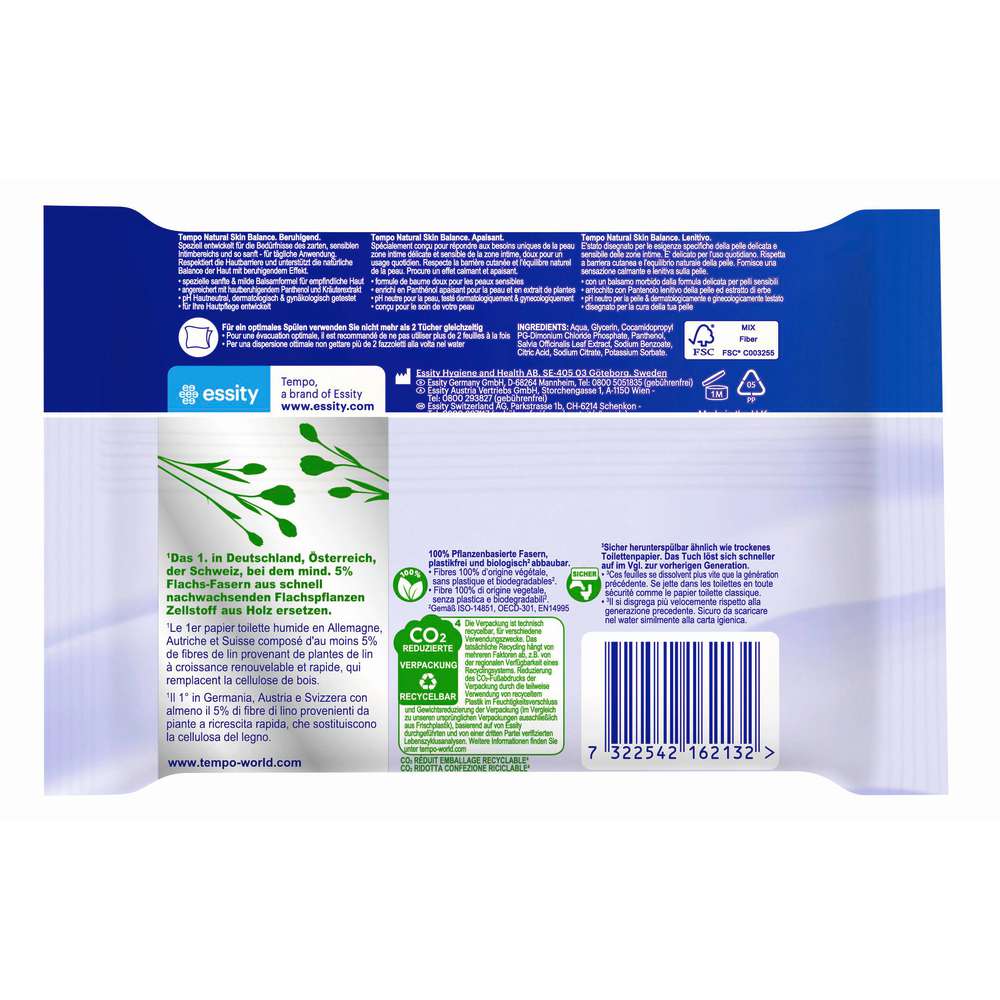 Produktabbildung Tempo Feuchtes Toilettenpapier, Natural Skin Balance