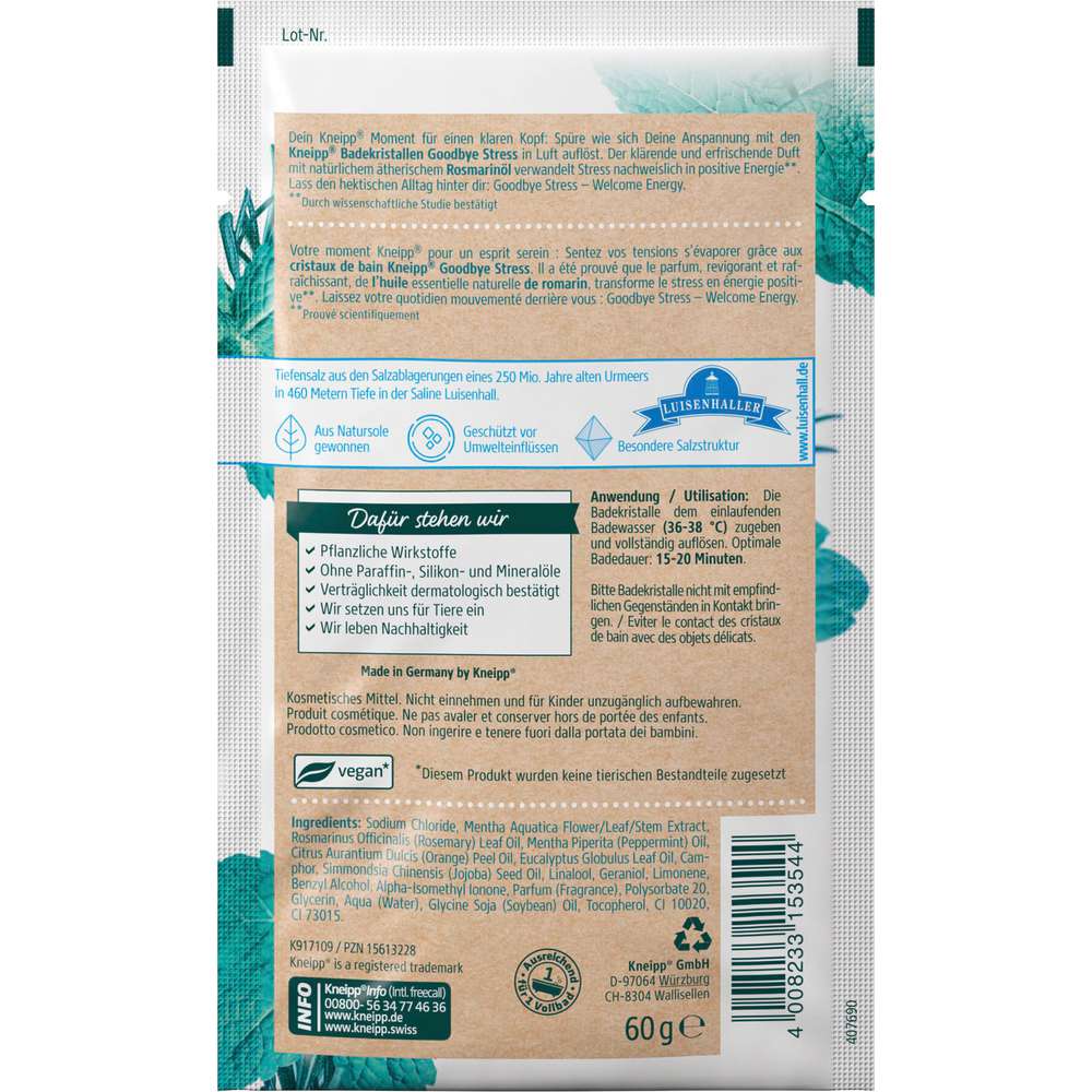 Produktabbildung Kneipp Badezusatz Goodbye Stress, Wasserminze/Rosmarin