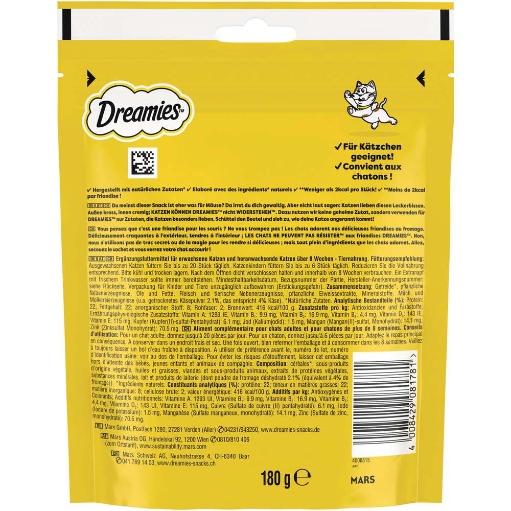 Produktabbildung Dreamies Katzen-Snack, Käse