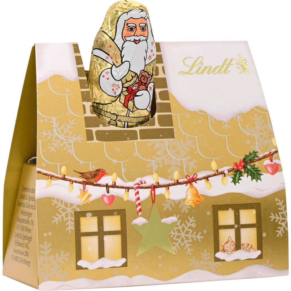 Produktabbildung Lindt Schoko-Weihnachtsmann im Mini Schornstein