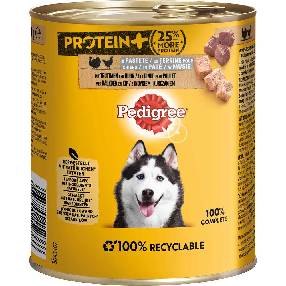 Produktabbildung Pedigree Hunde-Nassfutter Protein+, Truthahn und Huhn