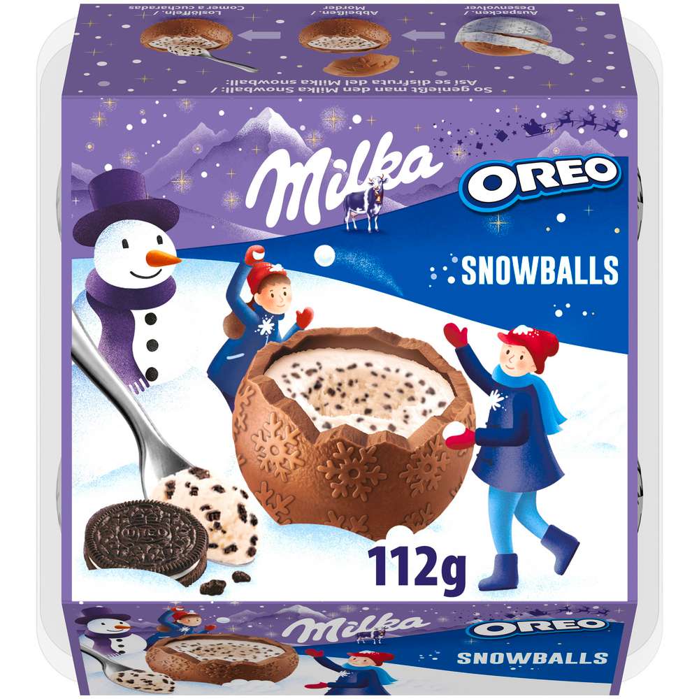 Produktabbildung Milka Weihnachtsschokolade Oreo, Snowballs