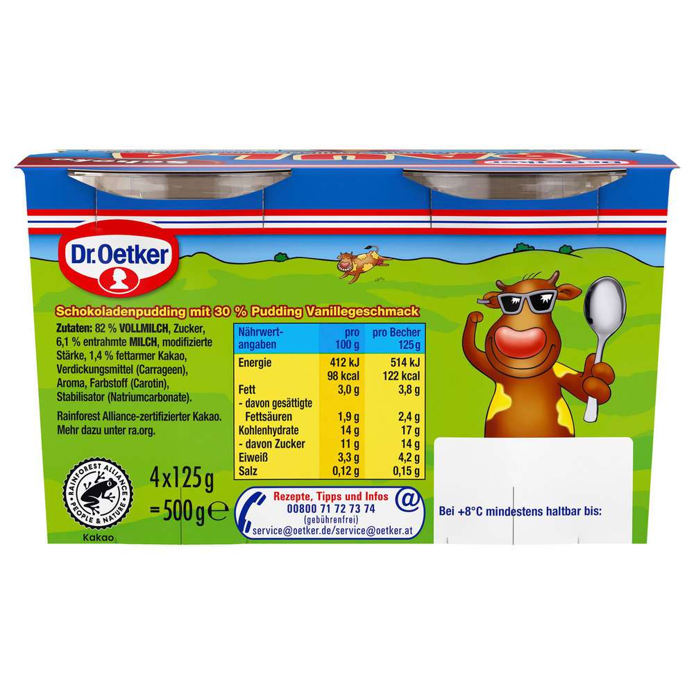Produktabbildung Dr. Oetker Pudding Paula, Schoko mit Vanilleflecken