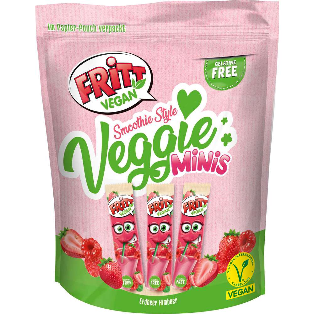 Produktabbildung Fritt Mini Veggie Kaubonbons, Smoothie Style Erbeer-Himbeer