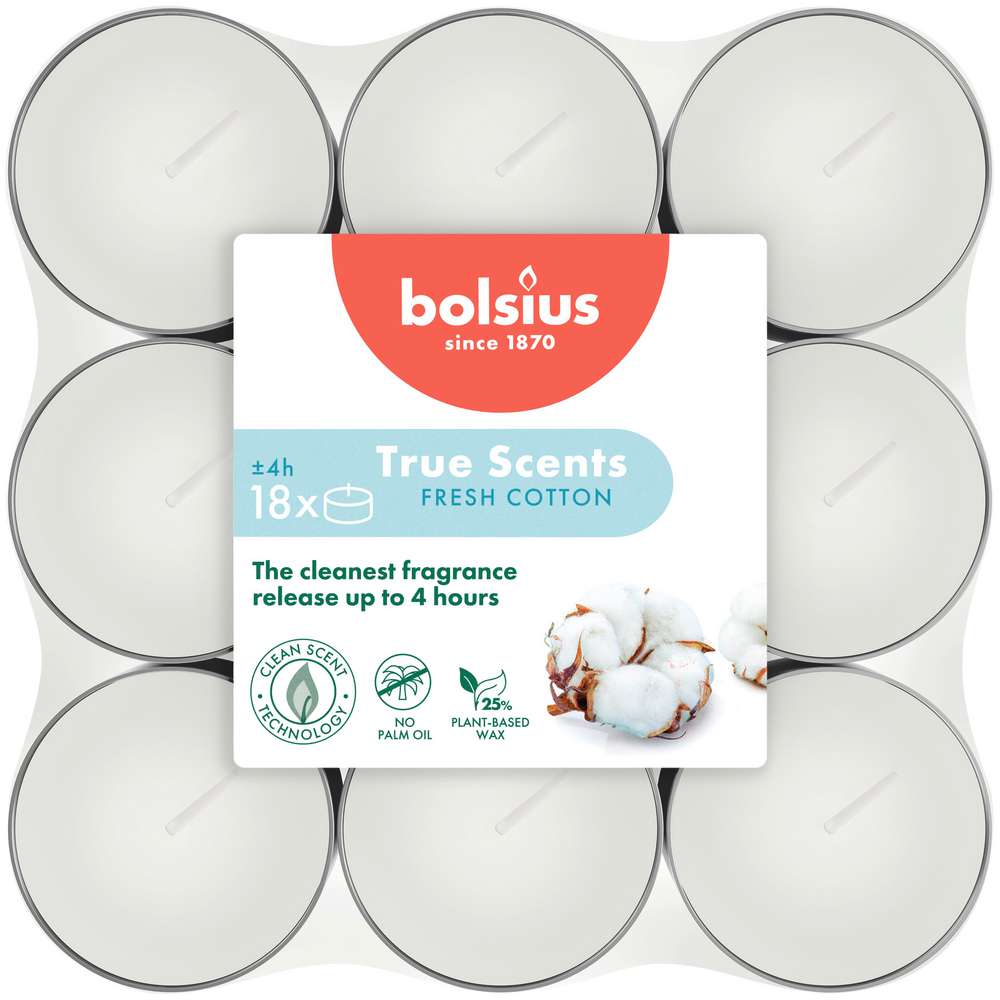 Produktabbildung Bolsius Duft-Teelichter, Fresh Cotton