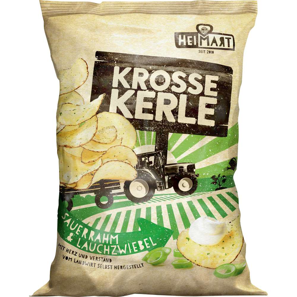 Produktabbildung Krosse Kerle Chips, Sauerrahm & Lauchzwiebel