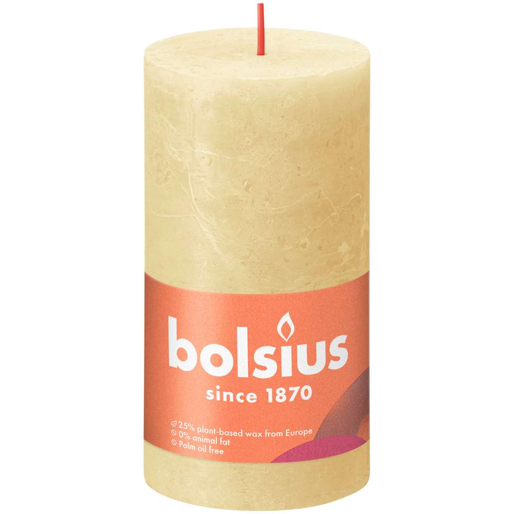 Produktabbildung Bolsius Rustik Kerze 13x6,8cm, haferbeige